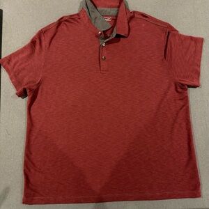 Van Heusen Men’s Classic Fit Polo Shirt Red Heather Short Sleeve
